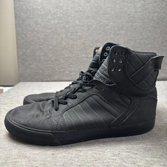 Supra Muska 001 Hightop Matte Triple Black Retro Skateboard Shoes Sneakers Sz 9