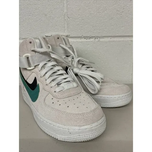 Sz 7.5 Nike Air Force 1 High SE Women's Shoes Sesame-Neptune Green DO9460-100