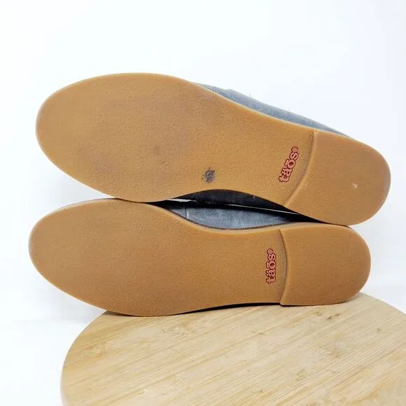 Taos Royal Shoes Women 9.5 Comfort Loafer Mule Slip On Blue Grey Leather