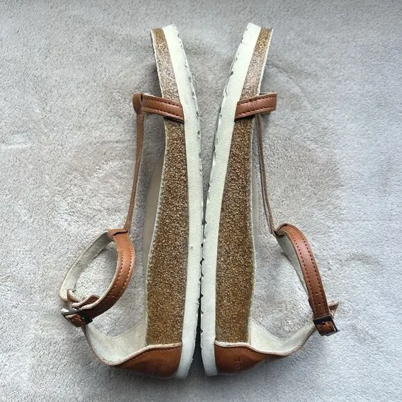 Tatami By Birkenstock Tan Brown Leather Ortho Flat Sandals Women EU 38 US 8