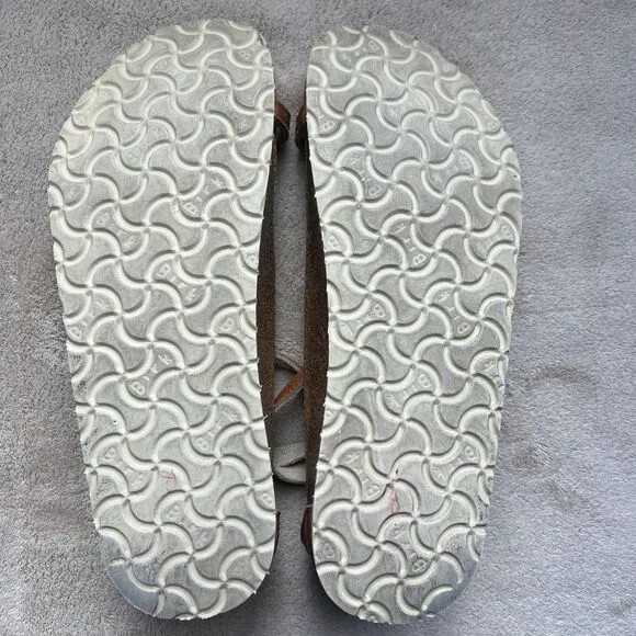 Tatami By Birkenstock Tan Brown Leather Ortho Flat Sandals Women EU 38 US 8