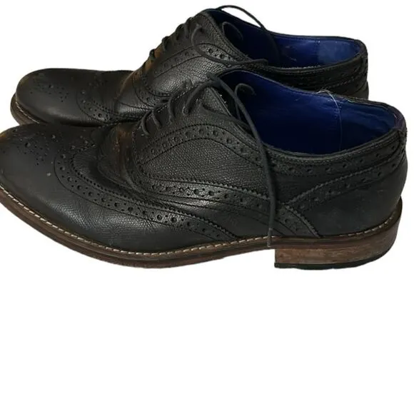 TED BAKER DRESS CASUAL LEISURE WALKING WINGTIP WORK SHOES BLACK SZ 9