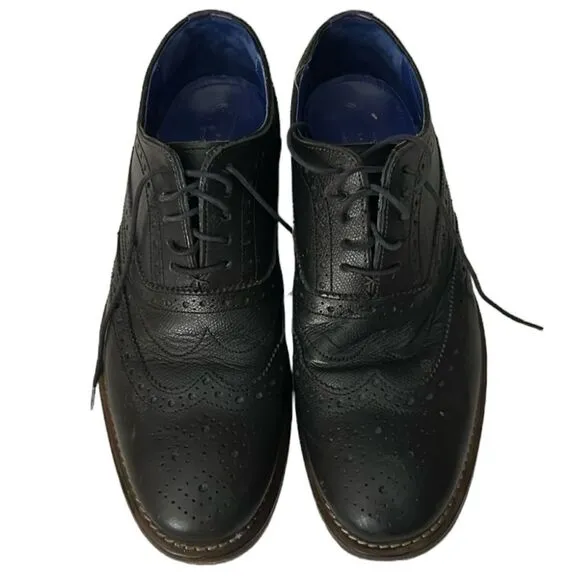 TED BAKER DRESS CASUAL LEISURE WALKING WINGTIP WORK SHOES BLACK SZ 9