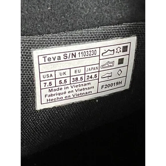 Teva Boots Womens 7.5 Anaya Chelsea Waterproof Ankle Bootie Black Leather 7 1/2