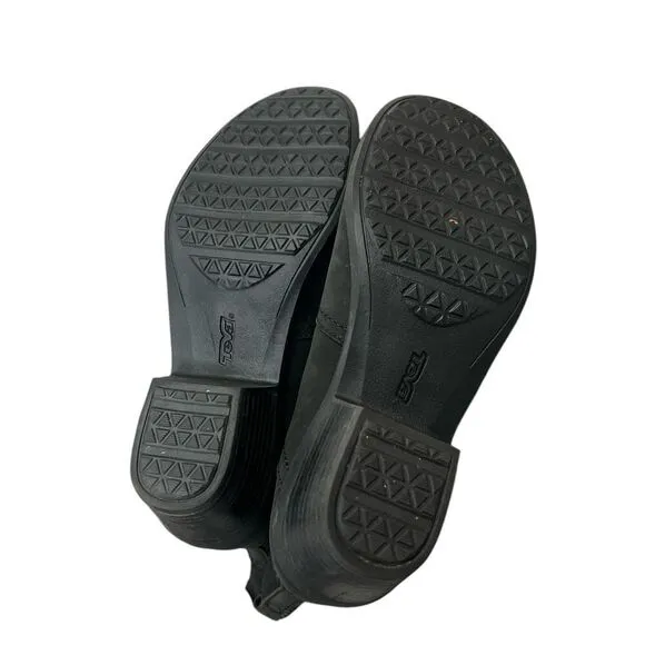 Teva Boots Womens 7.5 Anaya Chelsea Waterproof Ankle Bootie Black Leather 7 1/2