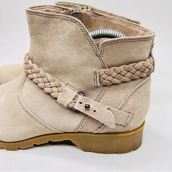 TEVA DE LA VINA Desert Taupe Waterproof Suede Leather Side Zip Ankle Boots