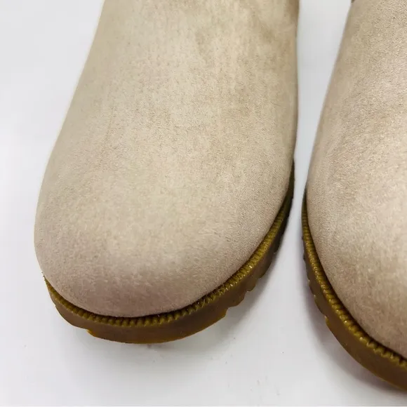 TEVA DE LA VINA Desert Taupe Waterproof Suede Leather Side Zip Ankle Boots
