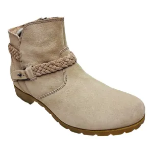 TEVA DE LA VINA Desert Taupe Waterproof Suede Leather Side Zip Ankle Boots