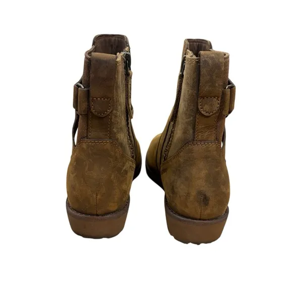Teva Ellery Ankle Waterproof Boots Distressed Brown Leather Women’s Size 6