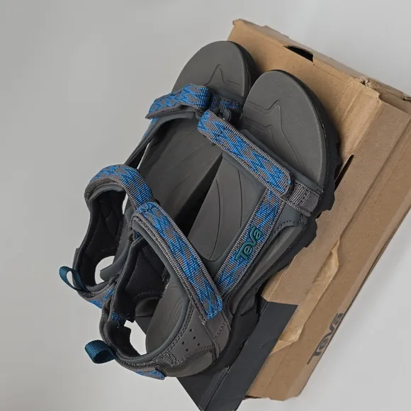 Teva Kids’ K Tanza Outdoor Hiking Sandals Size 4 4Y Gray Blue NEW UNISEX