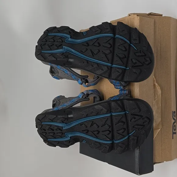 Teva Kids’ K Tanza Outdoor Hiking Sandals Size 4 4Y Gray Blue NEW UNISEX
