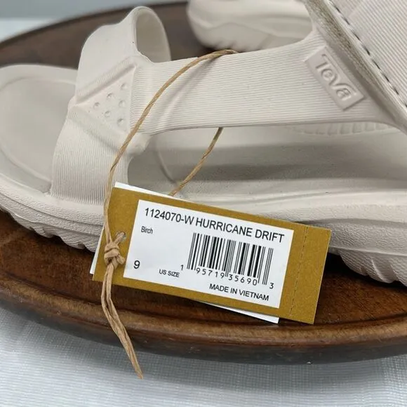 Teva Sandals Wm 9 Hurricane Drift Birch Neutral Tan Cream Rubber Outdoor Camp