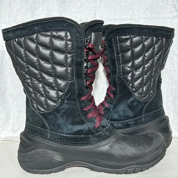 The North Face Womens Black Thermaball Utility Mid Insulated Winter Boots SZ 9.5