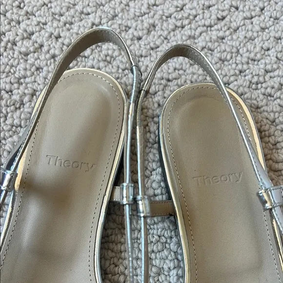 Theory Silver Women's Slingback Shoes