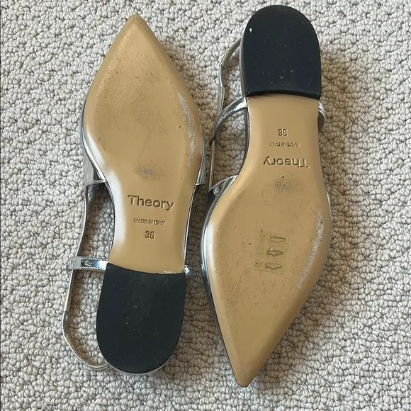 Theory Silver Women's Slingback Shoes