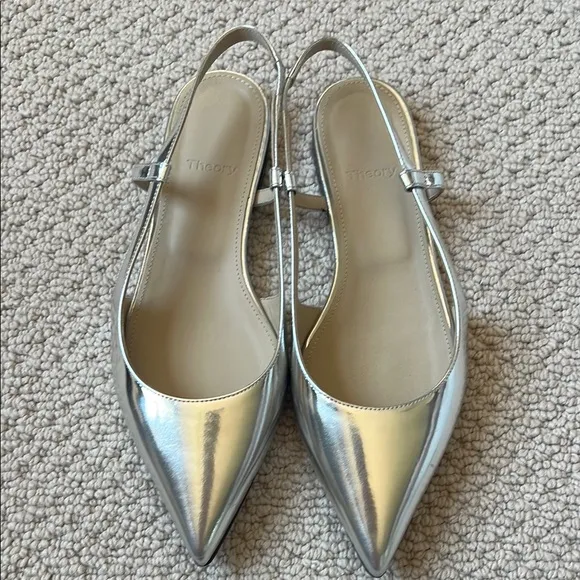 Theory Silver Women's Slingback Shoes