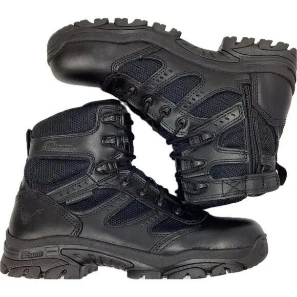 Thorogood Deuce Z-Trac Boots Men's 834-6218 Black 6&quot; Sz 11 Waterproof Side Zip