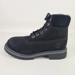 Timberland 6 In Classic Boot Nubuck Black LITTLE KIDS Waterproof