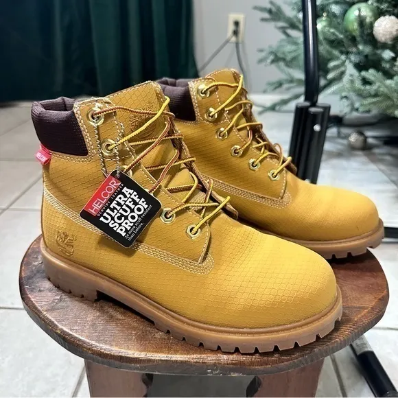 Timberland 6 Inch Premium Helcor Wheat Waterproof Boots Boys Size 6