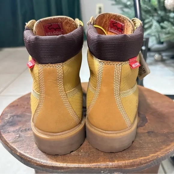 Timberland 6 Inch Premium Helcor Wheat Waterproof Boots Boys Size 6