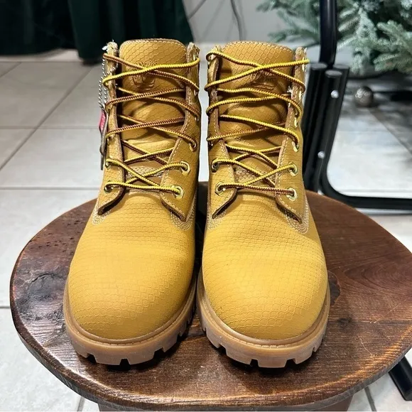 Timberland 6 Inch Premium Helcor Wheat Waterproof Boots Boys Size 6