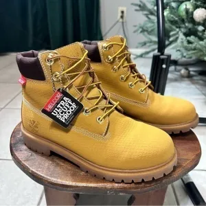 Timberland 6 Inch Premium Helcor Wheat Waterproof Boots Boys Size 6