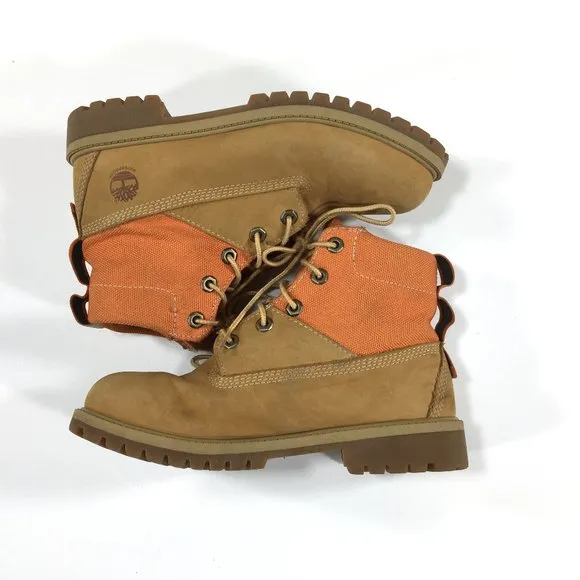 Timberland 6&quot; ReBOTL Boots Kids Size 5 Women's Size 6.5 Tan Waterproof A2DZX