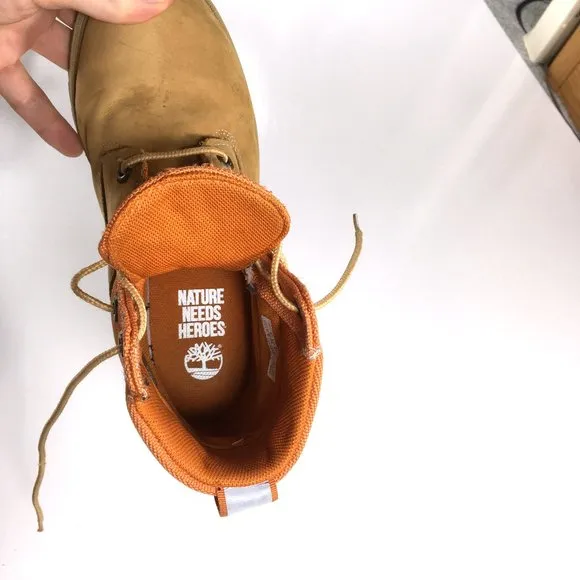 Timberland 6&quot; ReBOTL Boots Kids Size 5 Women's Size 6.5 Tan Waterproof A2DZX