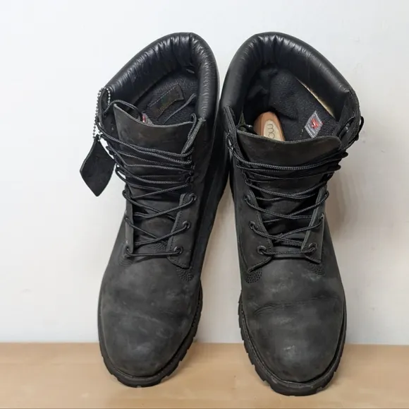 Timberland 8&quot; inch Premium Waterproof Boots Blackout Nubuck Men's Size 11.5