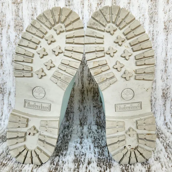 Timberland &quot;6 Inch Premium&quot; Seafoam Green Leather Combat Boots | Women's Size 7