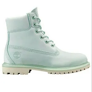 Timberland &quot;6 Inch Premium&quot; Seafoam Green Leather Combat Boots | Women's Size 7