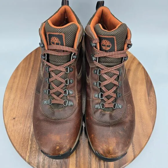 Timberland Boots Men's 13 Brown Leather Lace Up Ankle Waterproof Maddsen