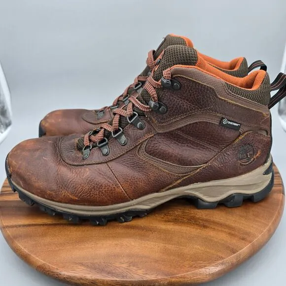 Timberland Boots Men's 13 Brown Leather Lace Up Ankle Waterproof Maddsen