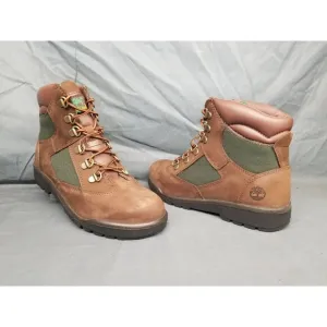 Timberland Boys Field Boot 6 Inch Waterproof Brown Green Size 4 NEW NO BOX!