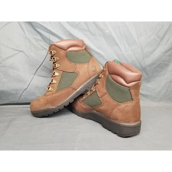 Timberland Boys Field Boot 6 Inch Waterproof Brown Green Size 4 NEW NO BOX!
