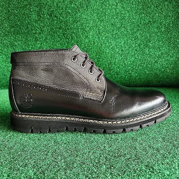 Timberland Britton Hill Chukka Boots Black Waterproof Leather Mens Size 8