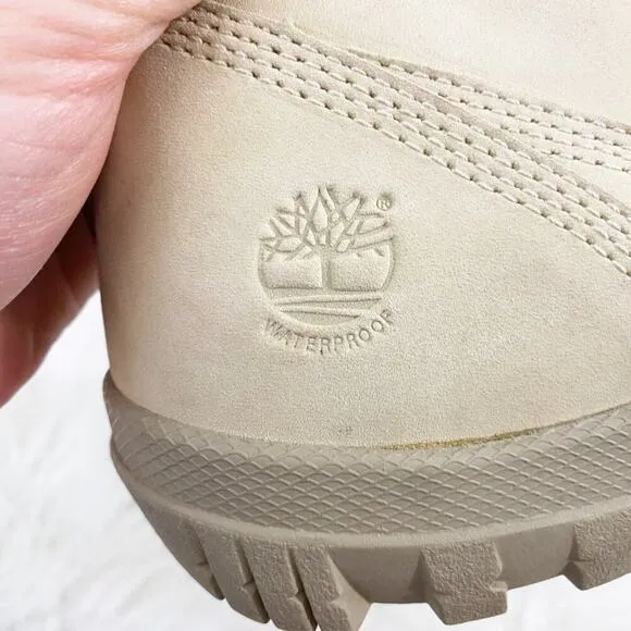 Timberland Cream Nubuck Leather Mount Hope Lace Up Boots Waterproof Women's 11