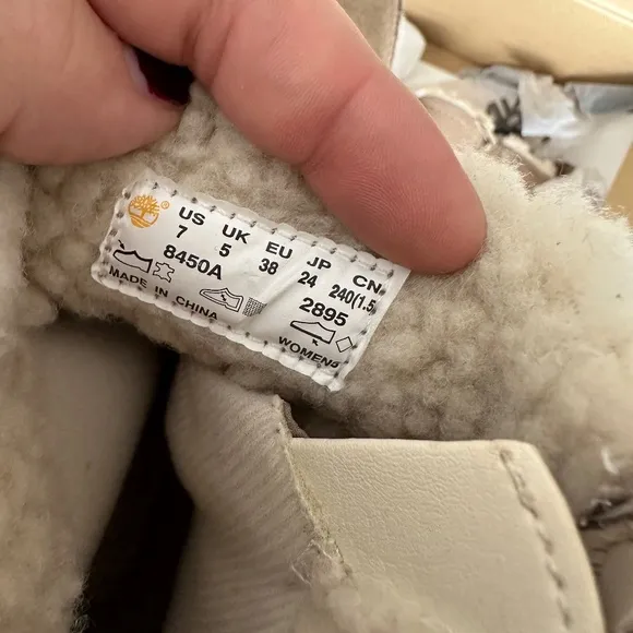 Timberland EK Granby 8450A Taupe Sherpa Zip Waterproof Ankle Boots Womens 7