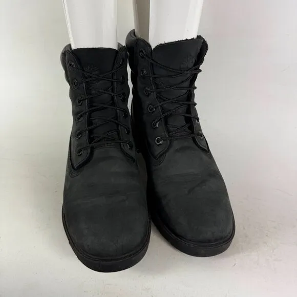 Timberland Linden Woods 6 Inch Boot Women's 8.5 Black Leather Ankle Waterproof