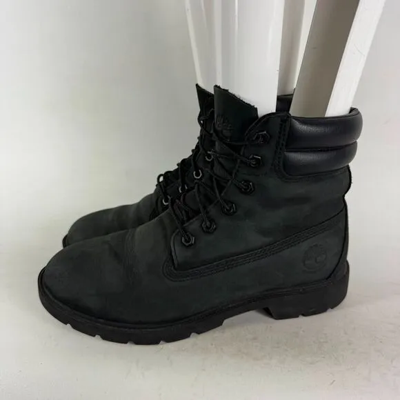 Timberland Linden Woods 6 Inch Boot Women's 8.5 Black Leather Ankle Waterproof