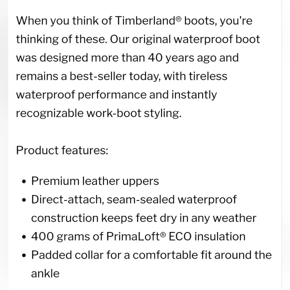 Timberland Mens 8 Premium Black Nubuck 6 Inch Boots 400 gram Waterproof 10073