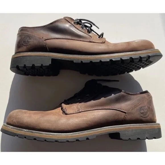 Timberland Mens Size 10 Brown Leather Waterproof Lace Up Oxford Shoes 9632A