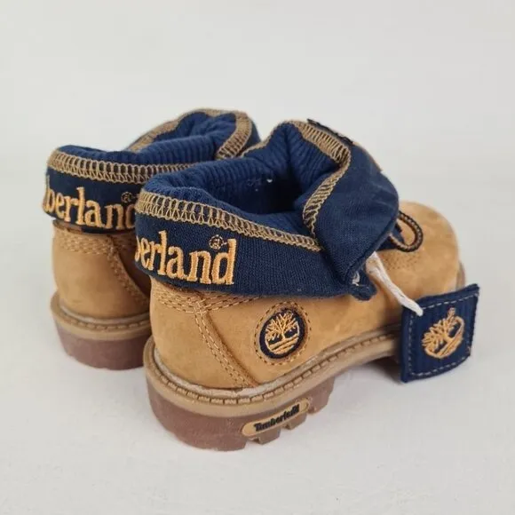 Timberland Roll Top Thrml TODDLER Boots Waterproof Wheat Leather Size 7
