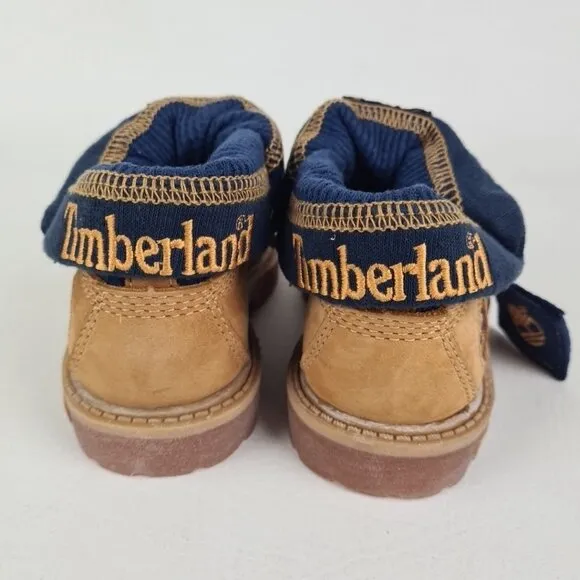 Timberland Roll Top Thrml TODDLER Boots Waterproof Wheat Leather Size 7