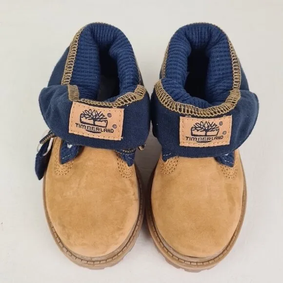Timberland Roll Top Thrml TODDLER Boots Waterproof Wheat Leather Size 7