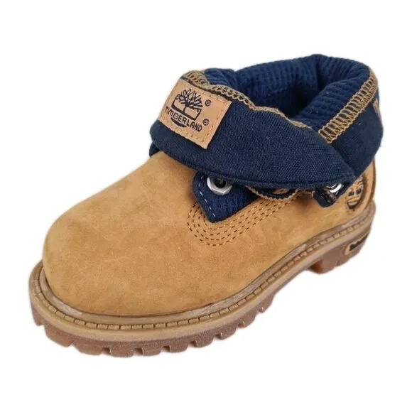 Timberland Roll Top Thrml TODDLER Boots Waterproof Wheat Leather Size 7