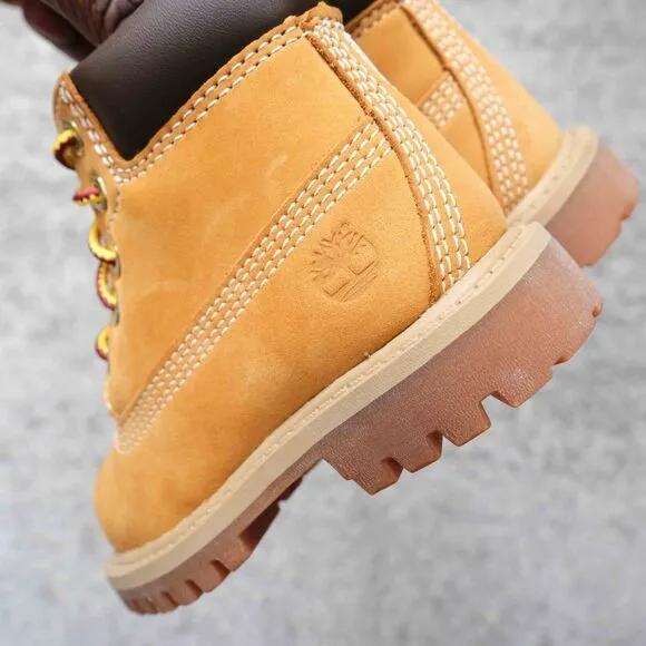 Timberland Waterproof 6&quot; Wheat Nubuck Leather Winter Snow Boots Toddler Kids 6