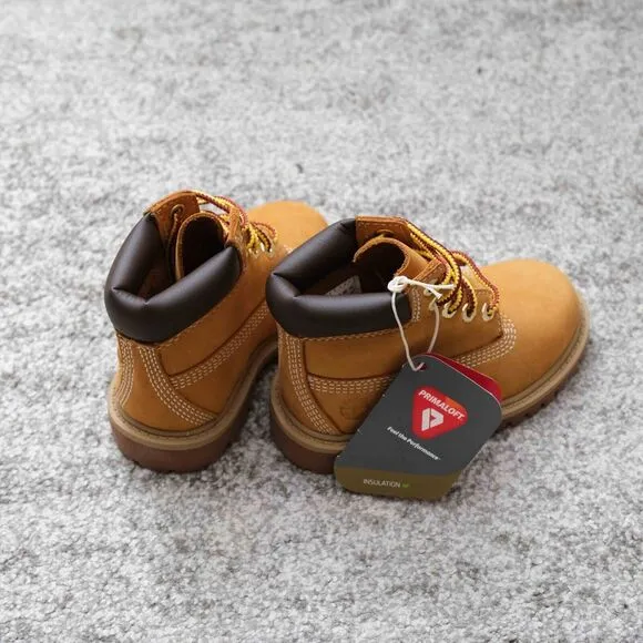 Timberland Waterproof 6&quot; Wheat Nubuck Leather Winter Snow Boots Toddler Kids 6