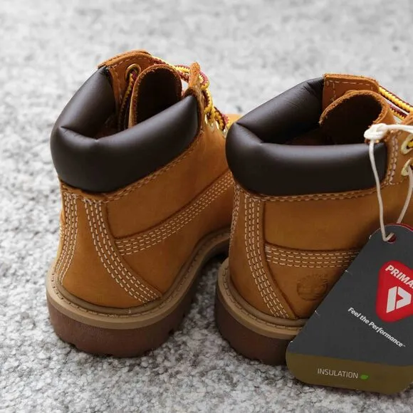 Timberland Waterproof 6&quot; Wheat Nubuck Leather Winter Snow Boots Toddler Kids 6