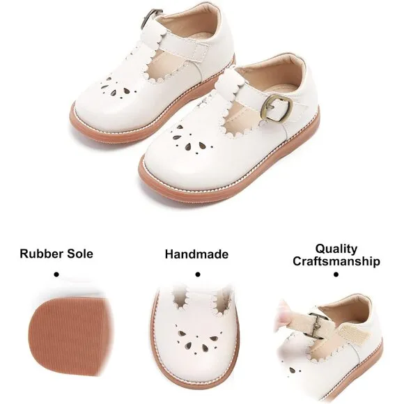 Toddler Little Girl Mary Jane Dress Shoes B366-beige